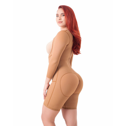 Faja con mangas sin bra, salida de dren y media pierna. Q51157